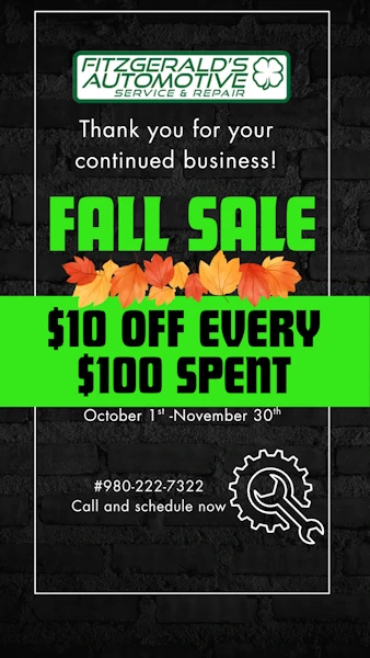 Fall Sale $10 off every $100 spent